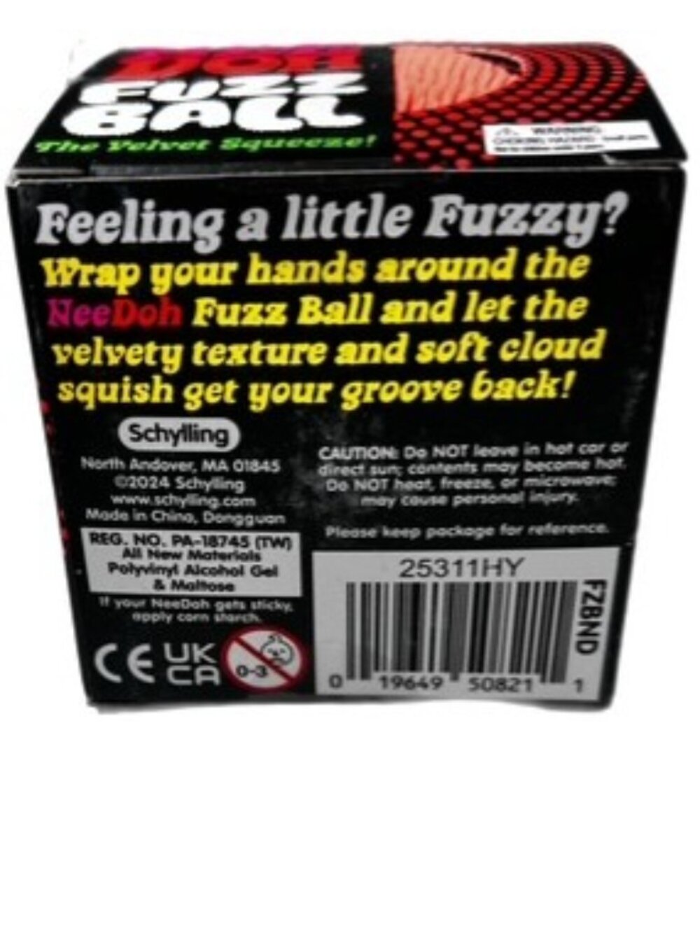 Schylling NeeDoh Fuzzball Orange Authentic New in Sealed Box! - Picture 3 of 4